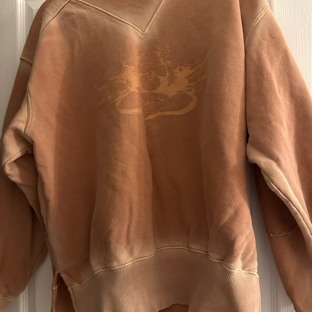 Boys Lie Brown Crew Neck Sweatshirt with Tone-on-Tone Graphic
